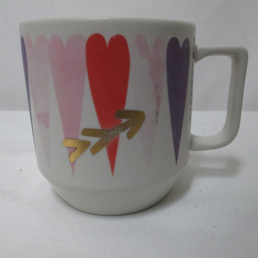 Starbucks 2016 Heart Mug Cup pink purple red 12 ounces stoneware